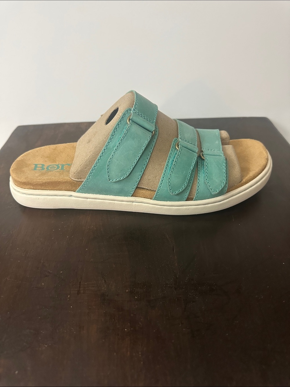 Born Teal Slide Sandal with Triple Adjustable Straps